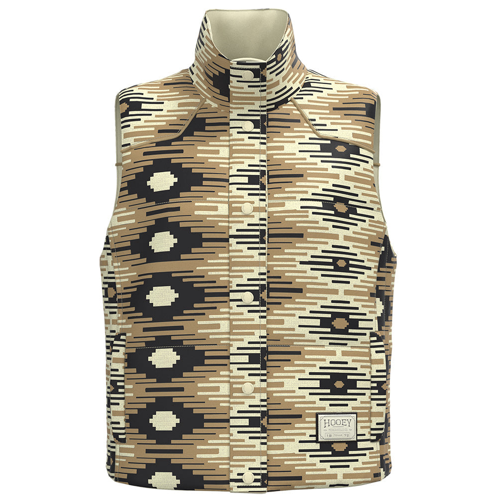 "Briar" Reversible Puffer Vest Cream w/ Saddle Blanket Pattern