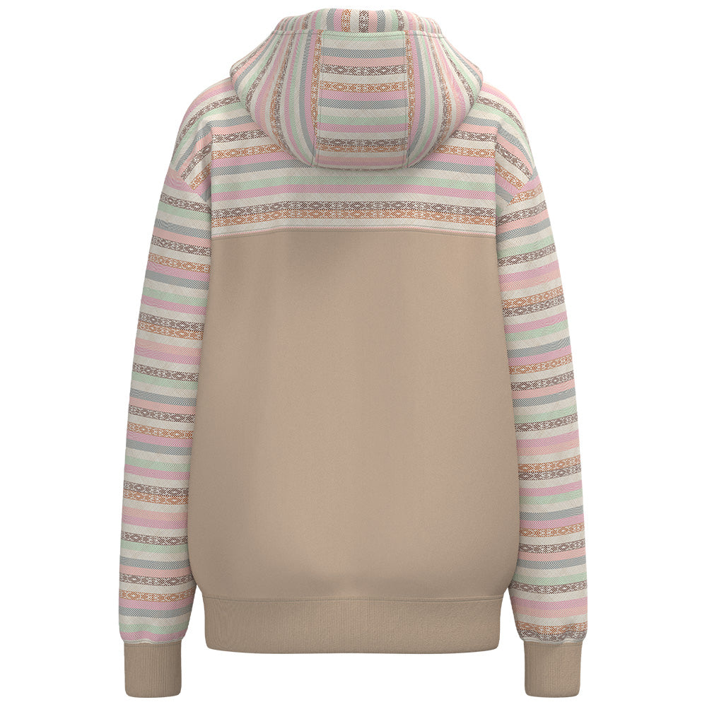 "Jimmy" Hoody Tan w/Multi-color Serape