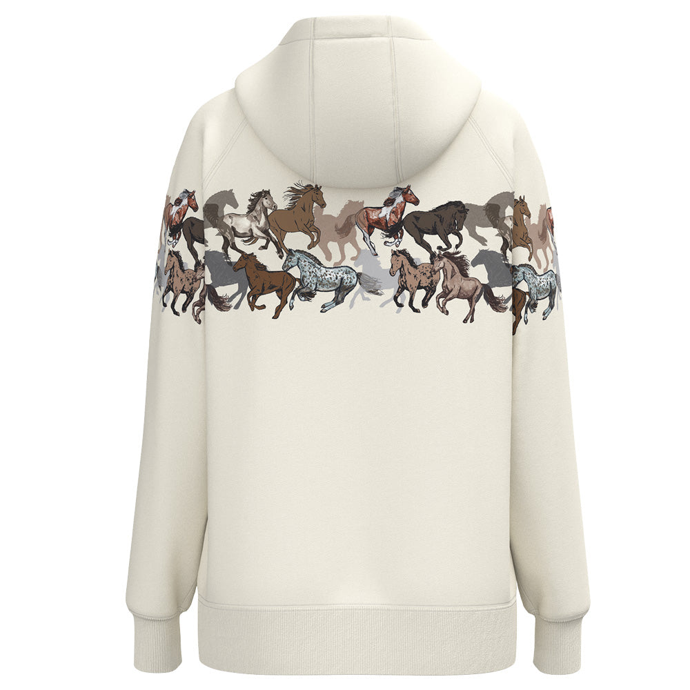Legendary Hoody Cream w/Horse Print