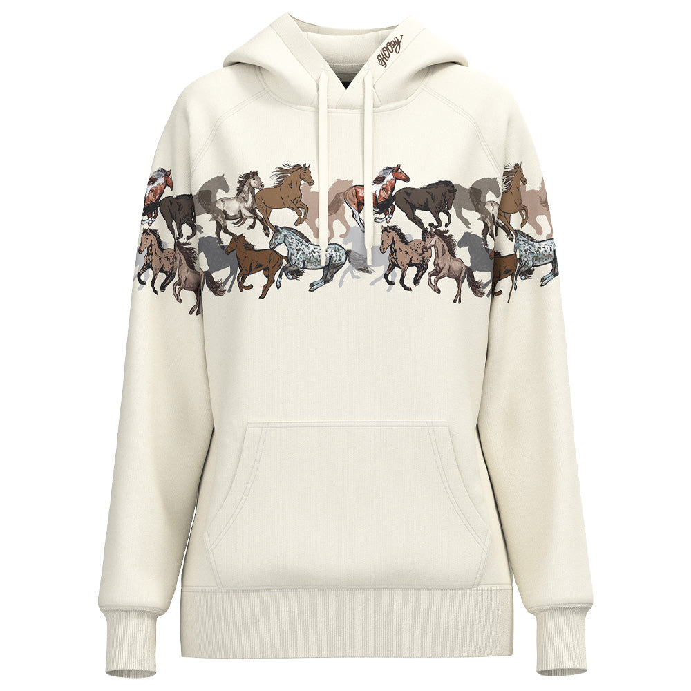 Legendary Hoody Cream w/Horse Print