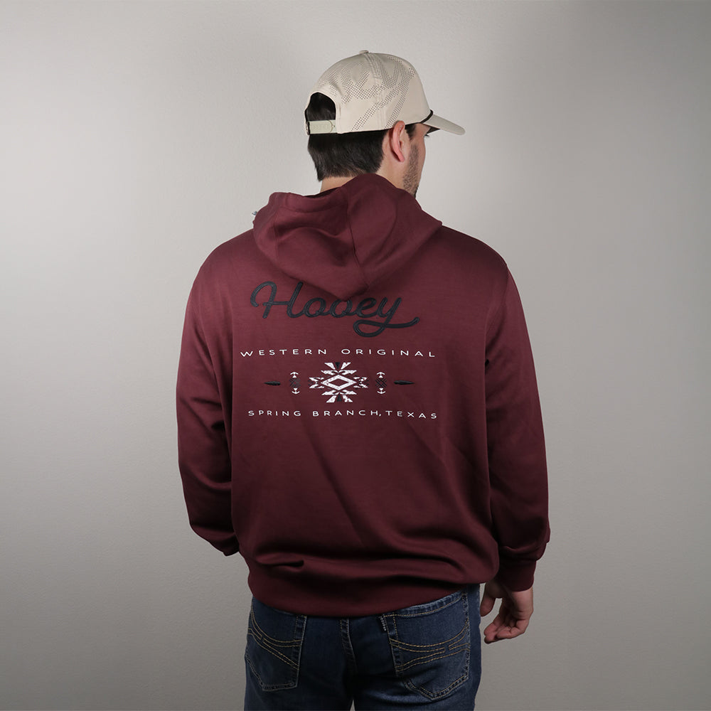 Peyote Hoody Maroon w/Black Hooey Logo