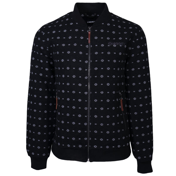 black jacket with micro pattern and full zip