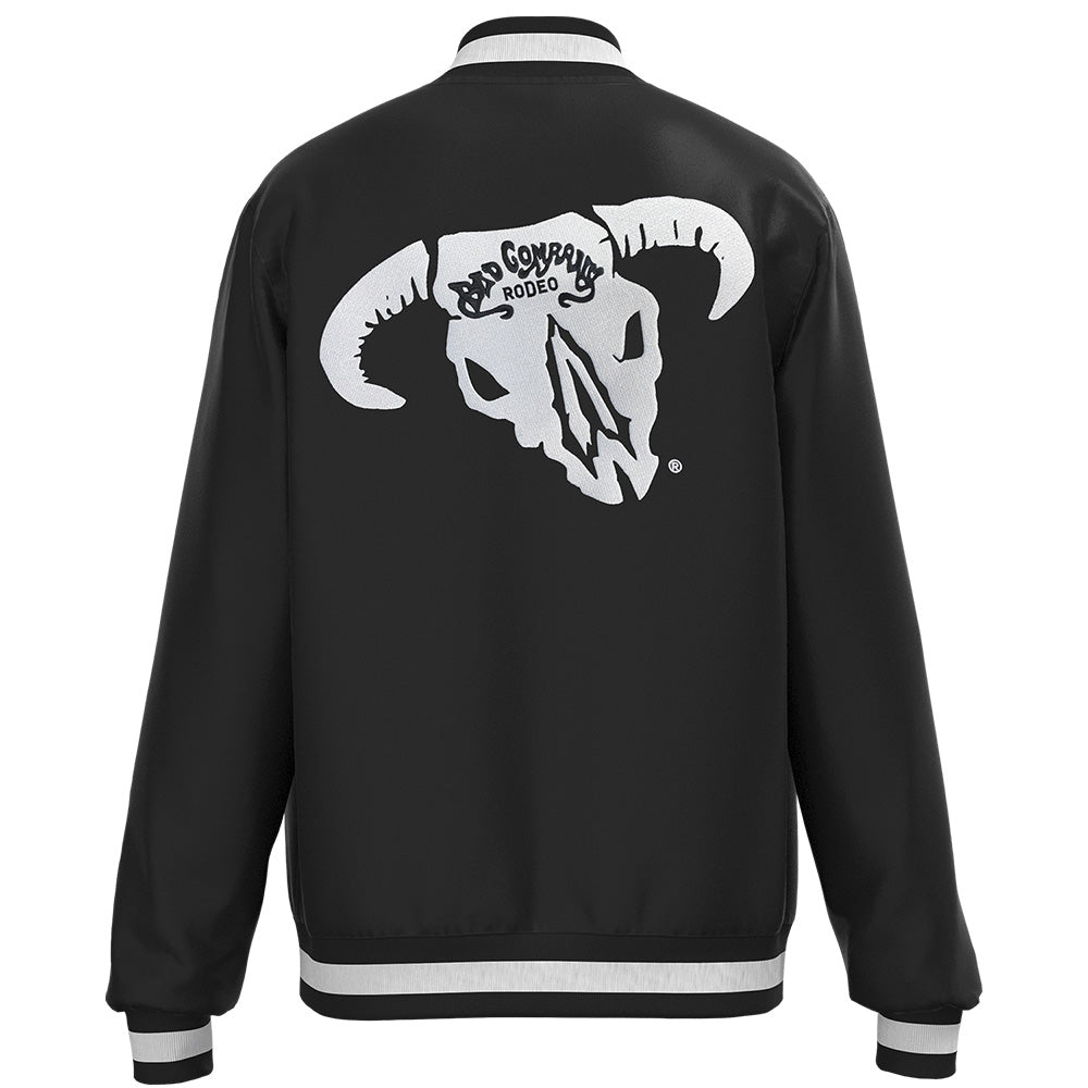 "Bad Company" Black Bomber Jacket w/White Logo (Unisex)