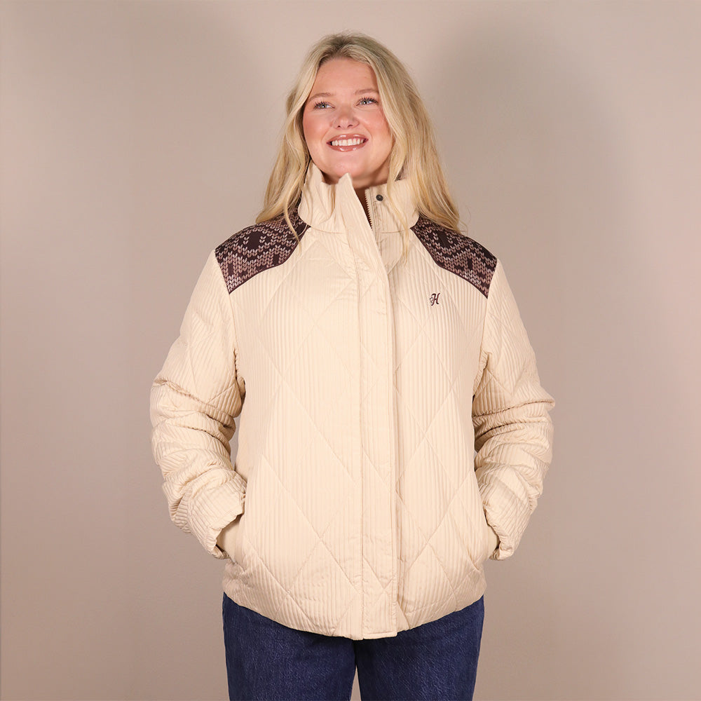 Daisy Quilted Puffer Jacket Cream