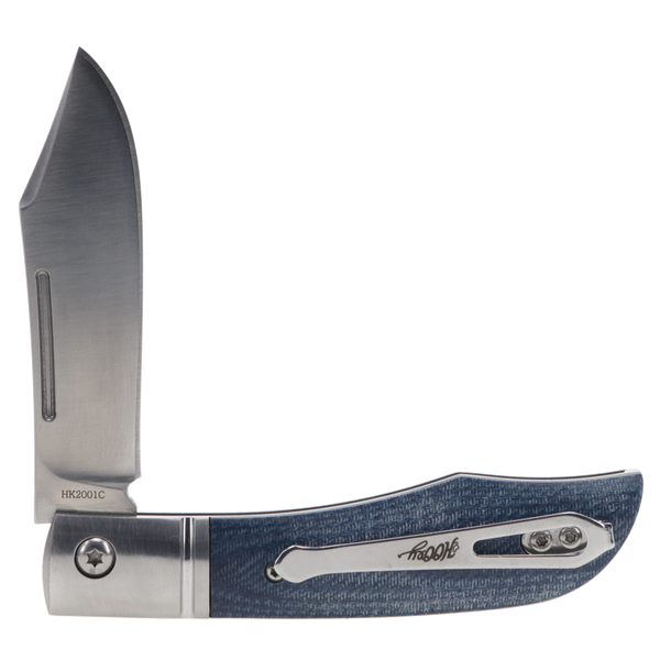 blue denim flipper knife front