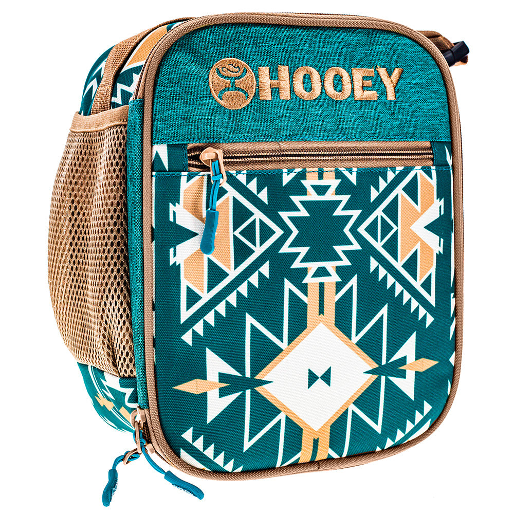 "Hooey Lunch Box" Teal & Tan Aztec