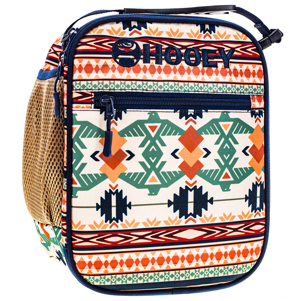"Hooey Lunch Box" Navy & Tan Aztec