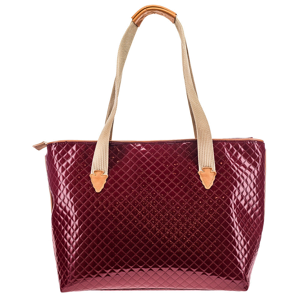 back of red, quilt pattern xl tote bag