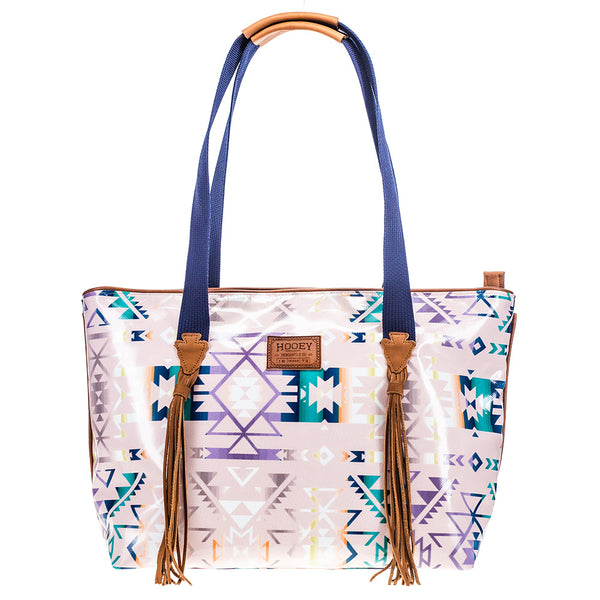pink and blue Aztec patter xl tote bag