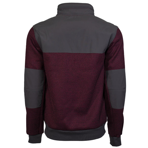 burgundy and grey pullover