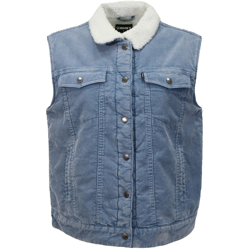 "Bexar County" Vest Blue Corduroy w/Sherpa