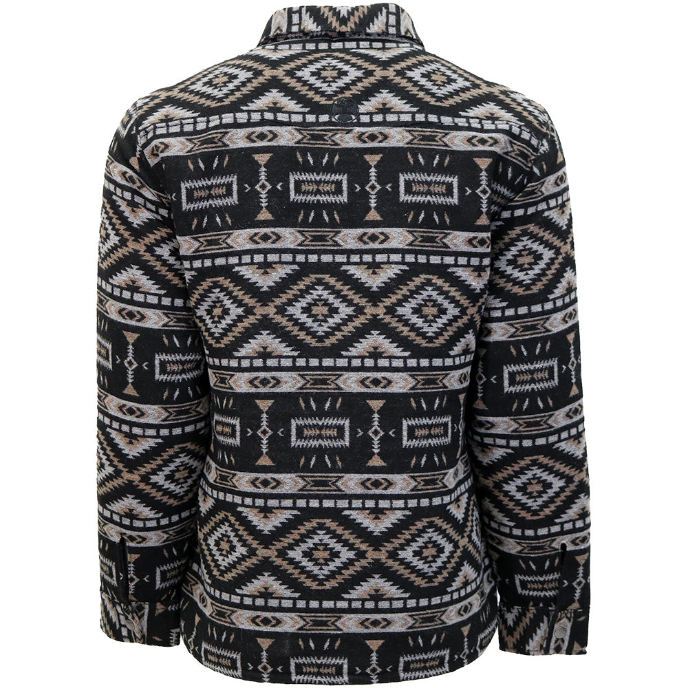 Youth "Durango Shacket" Black/Grey Aztec