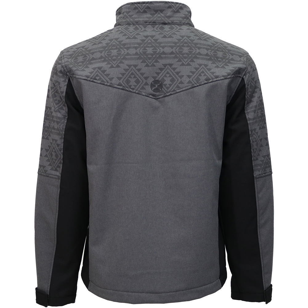"Jackson" Softshell Jacket Black & Grey w/ Aztec