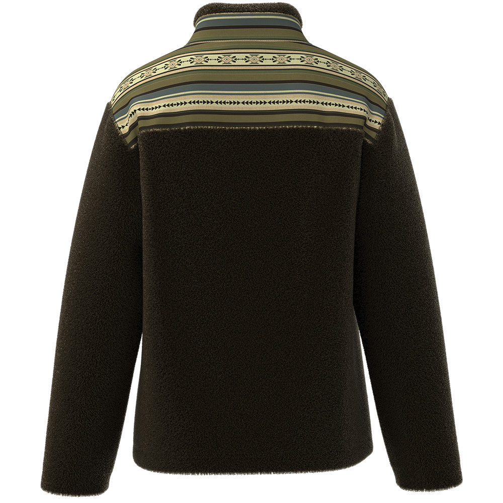"Brecken" Sherpa Pullover Brown w/Stripes