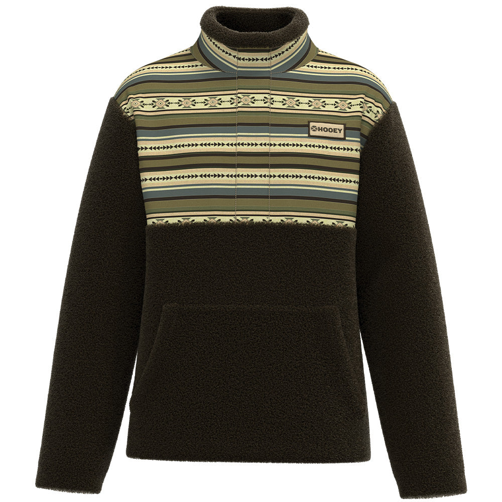 "Brecken" Sherpa Pullover Brown w/Stripes
