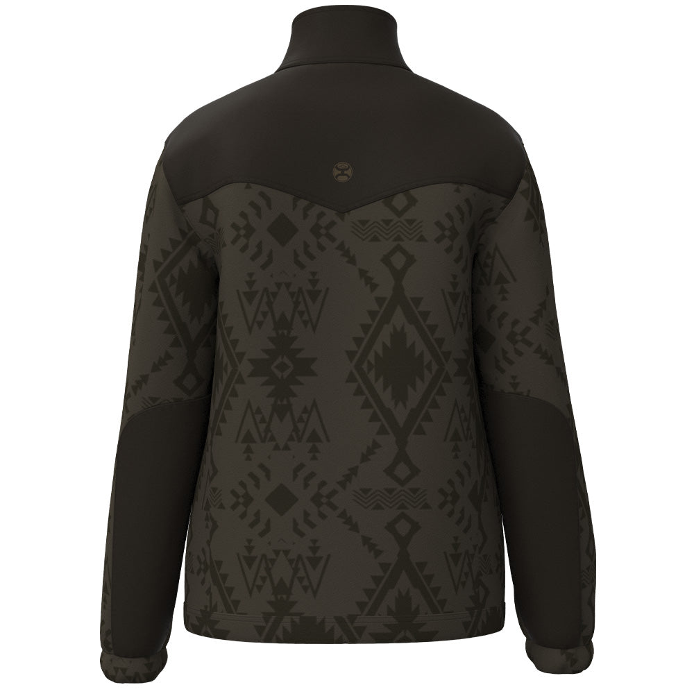 "Arapahoe" Tech Fleece Jacket Brown w/Aztec