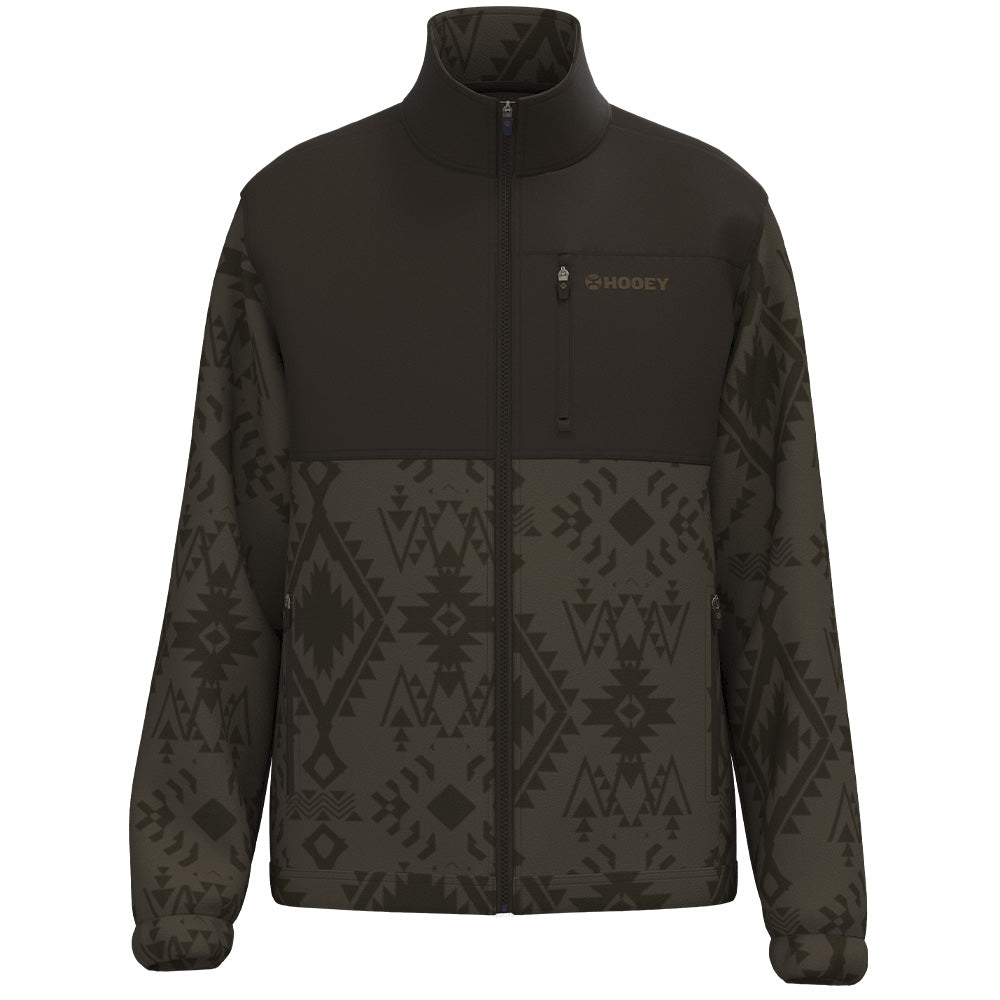 "Arapahoe" Tech Fleece Jacket Brown w/Aztec