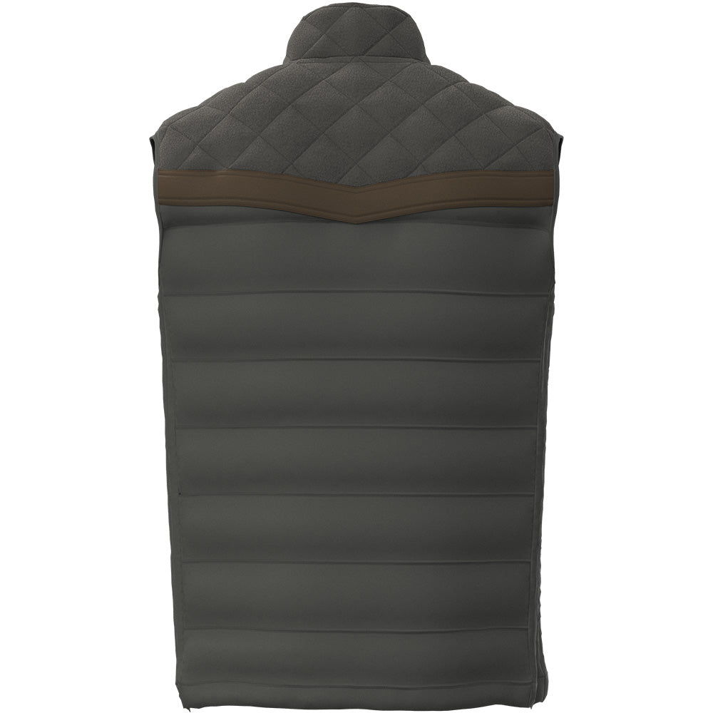Youth "Banff" Puffer Vest Grey w/ Brown accents