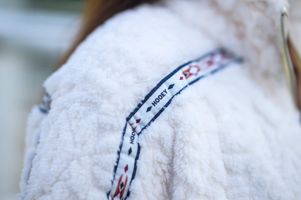 "Mia" Fleece Crop Pullover White