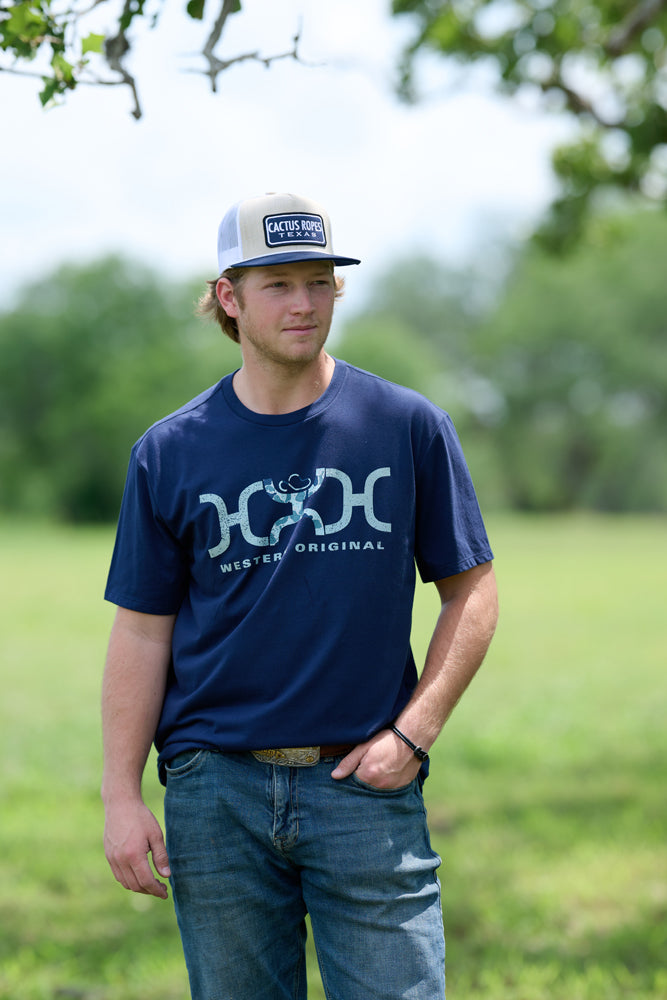 "CR124" Cactus Ropes Hat Cream/Blue