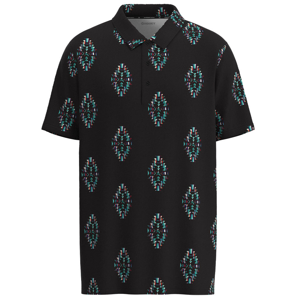 "The Weekender" Black w/Turquoise Aztec Polo