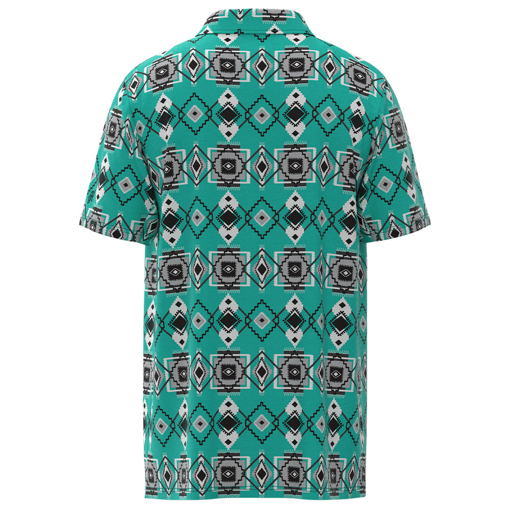 "The Weekender" Turquoise/Aztec Polo
