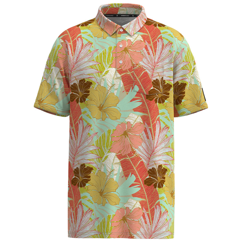 "Hot Shot" Multi Color Floral Print Polo