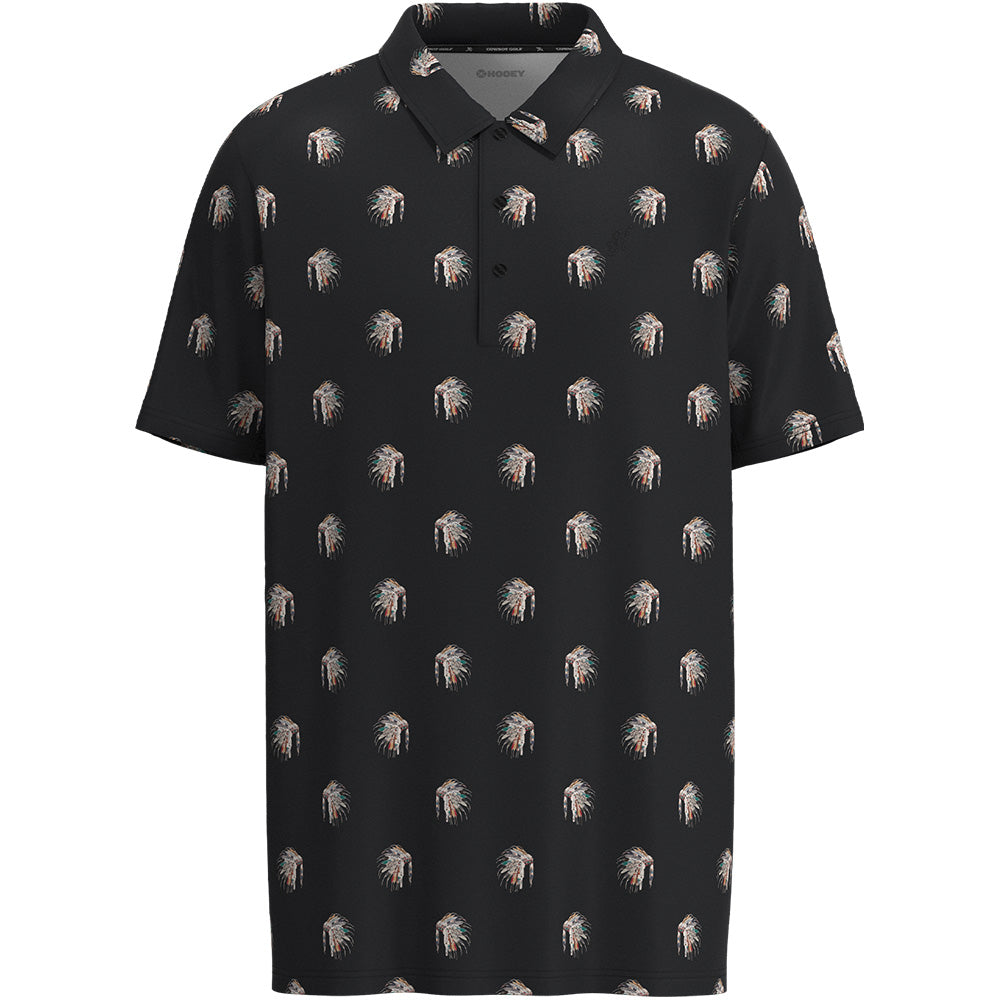 "The Weekender" Polo Black w/Hooey Heritage Print