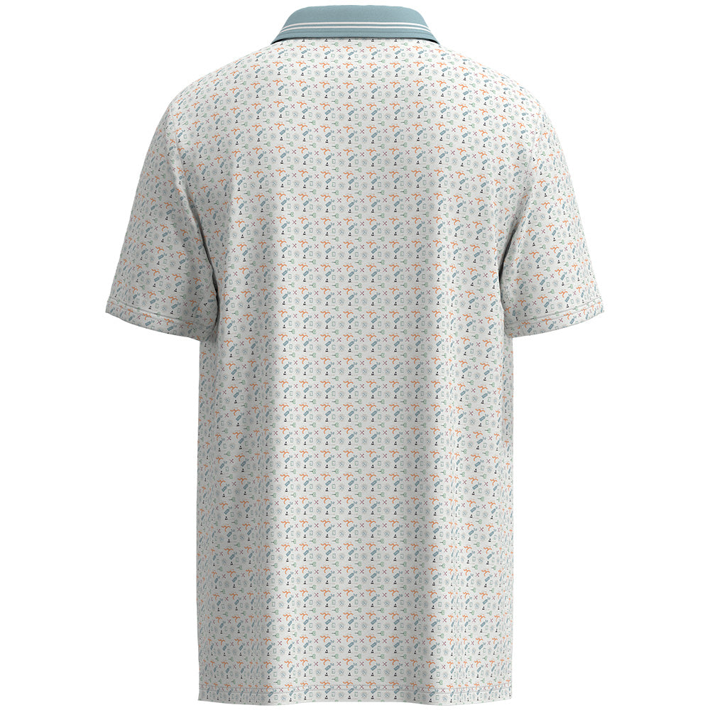 "The Weekender" Polo White/Blue