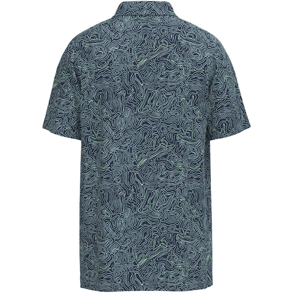 "The Drive" Polo Cloud Blue w/Topography Lines
