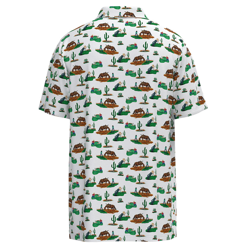 "The Drive" Polo White /Green Cowboy Golf Course