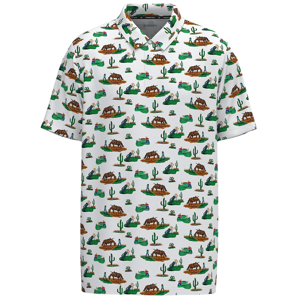 "The Drive" Polo White /Green Cowboy Golf Course