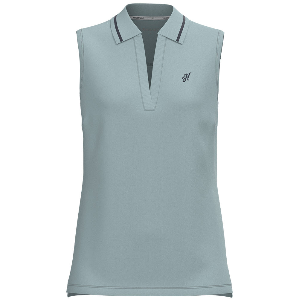 "Alice" Sleeveless Polo Light Blue