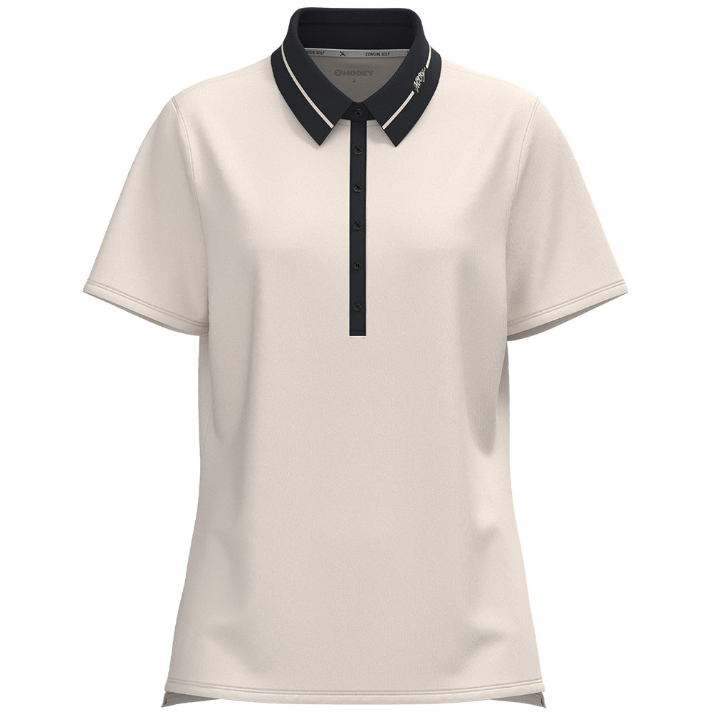 "Palmer" Short Sleeve Polo Cream/Black