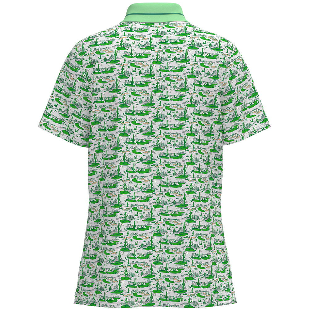 "Palmer" Short Sleeve Polo Green/White Hooey Hills