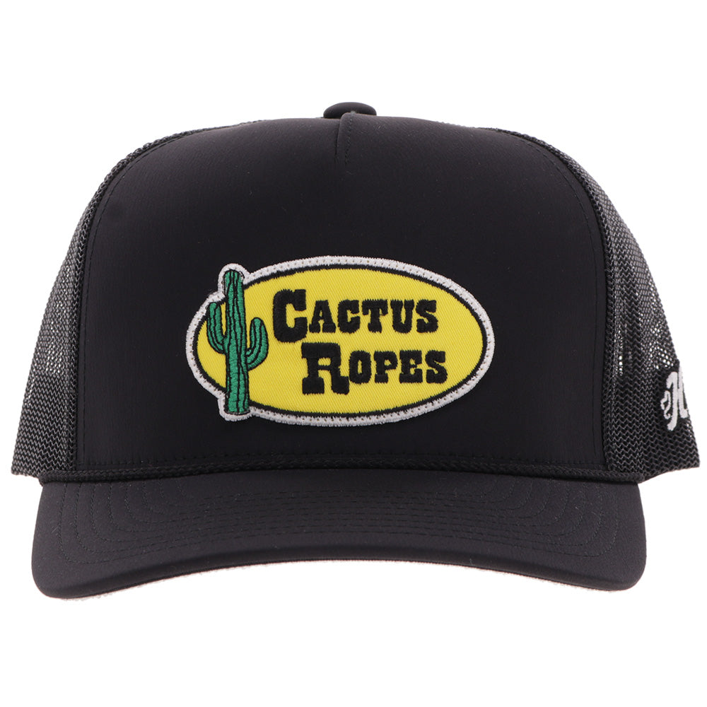 "CR119" Cactus Ropes Hat Black w/ Yellow Patch