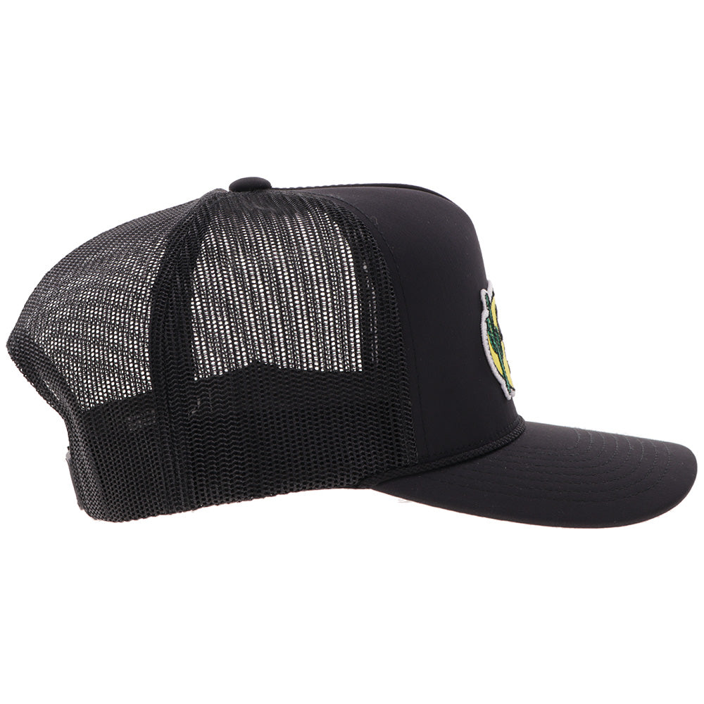 "CR119" Cactus Ropes Hat Black w/ Yellow Patch