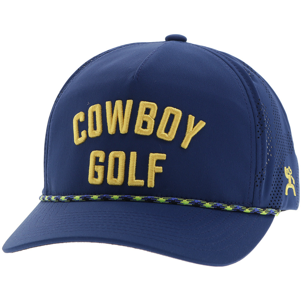 "Cowboy Golf" Hat Navy w/ Yellow Stitching