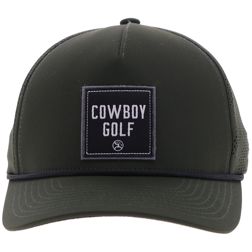 "Backswing" Hat Olive Green w/ Black & White Square Patch