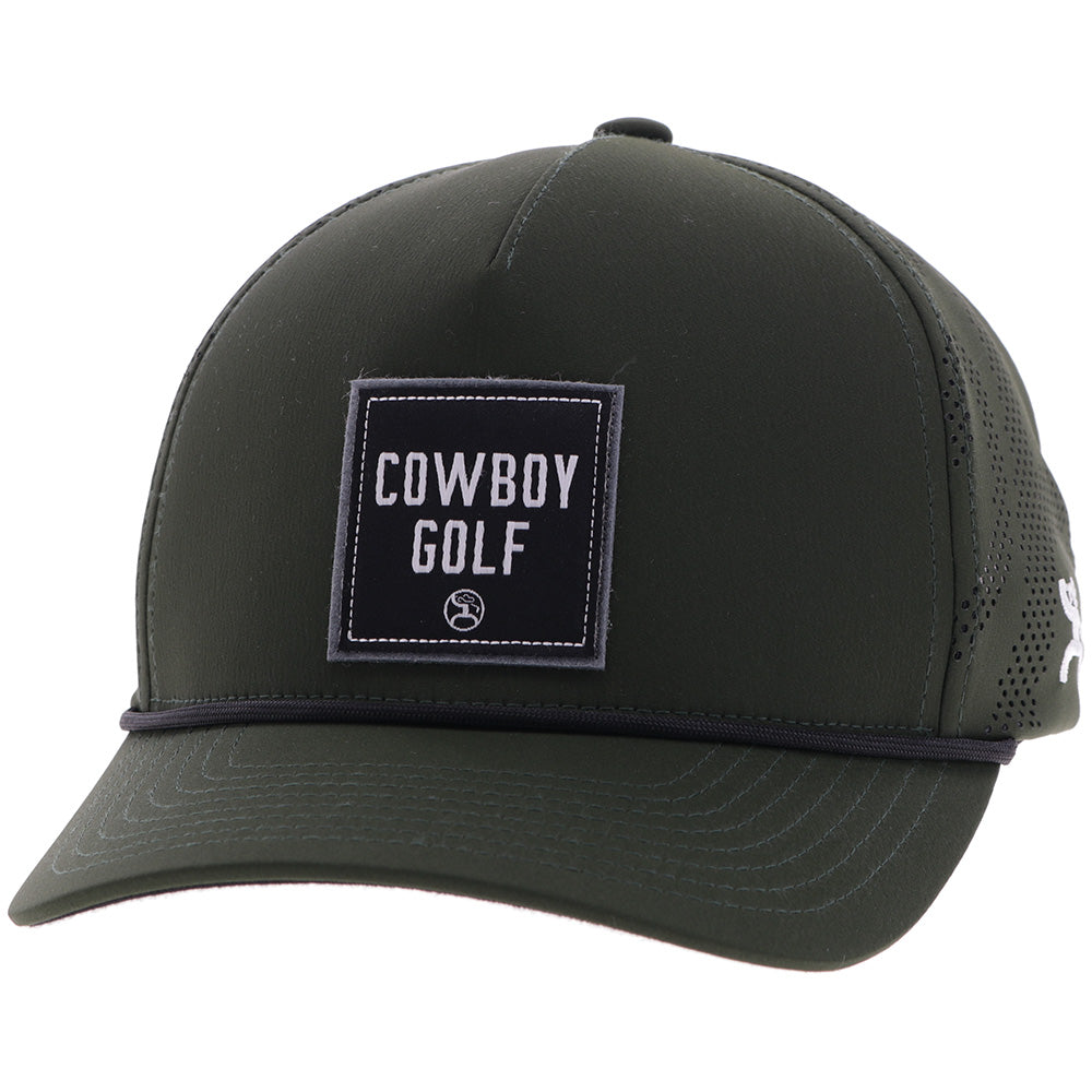 "Backswing" Hat Olive Green w/ Black & White Square Patch