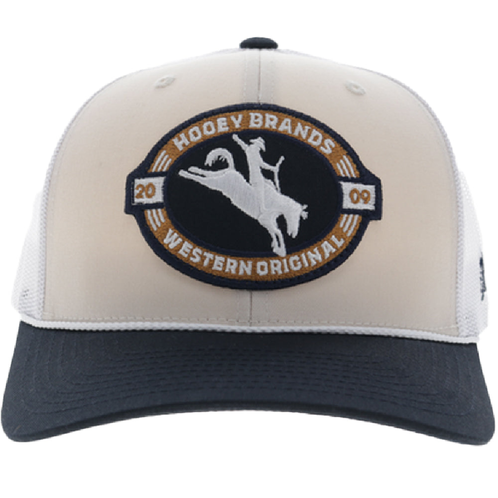 Pinch 5-Panel Trucker Snapback Hat Cream/Navy