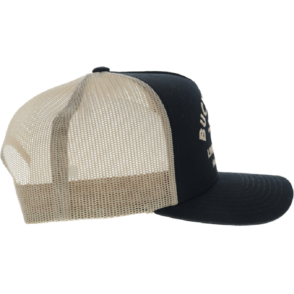 Buckin' Hard 5-Panel Trucker Snapback Hat Black