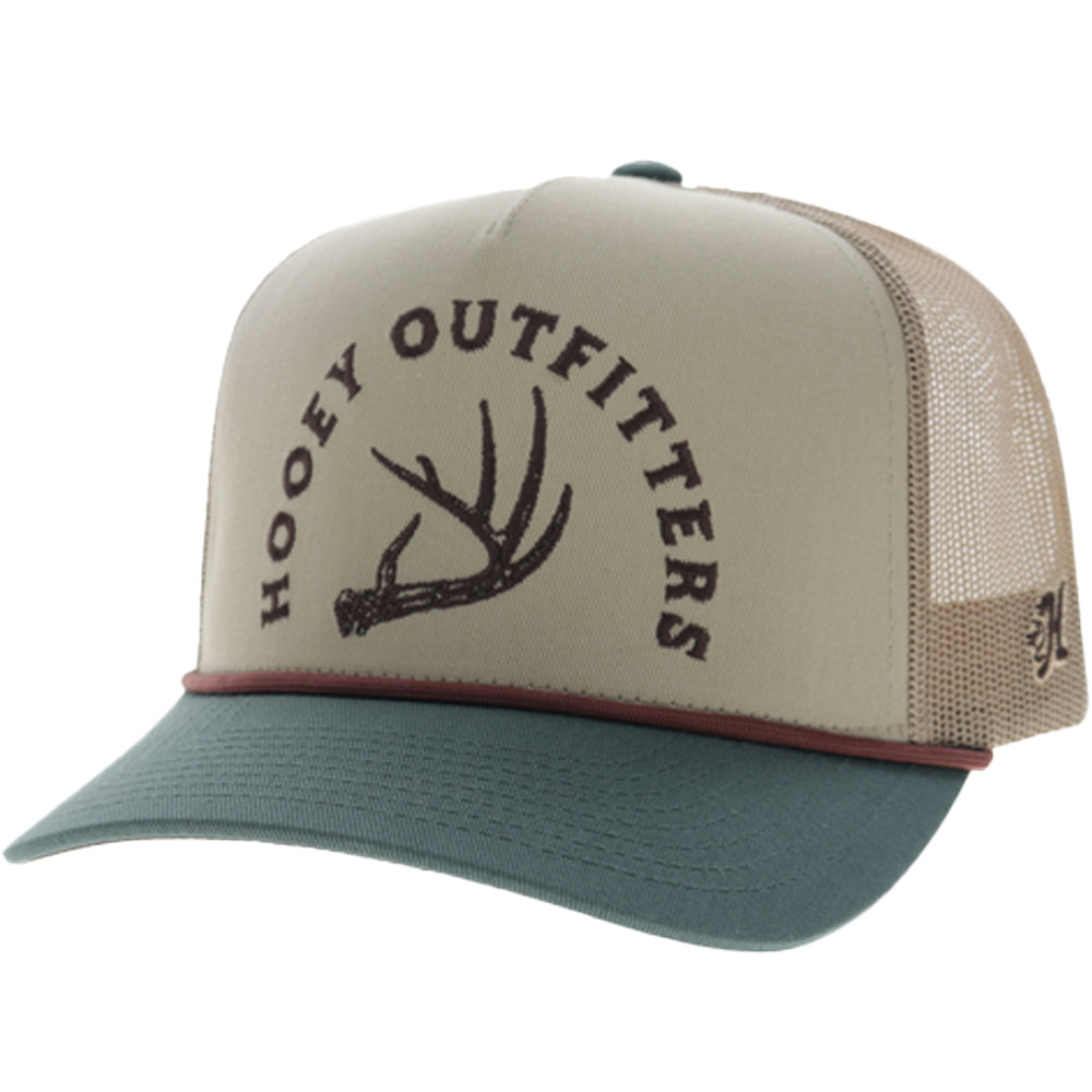Shed 5-Panel Trucker Snapback Hat Tan/Green