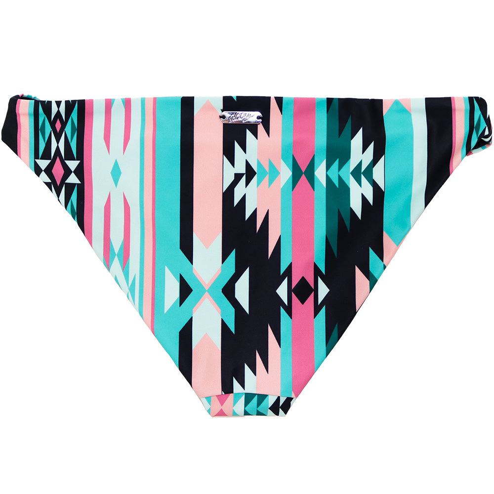 "The Rally" Reversible Swimsuit Bottoms Multi-Color Aztec & Black