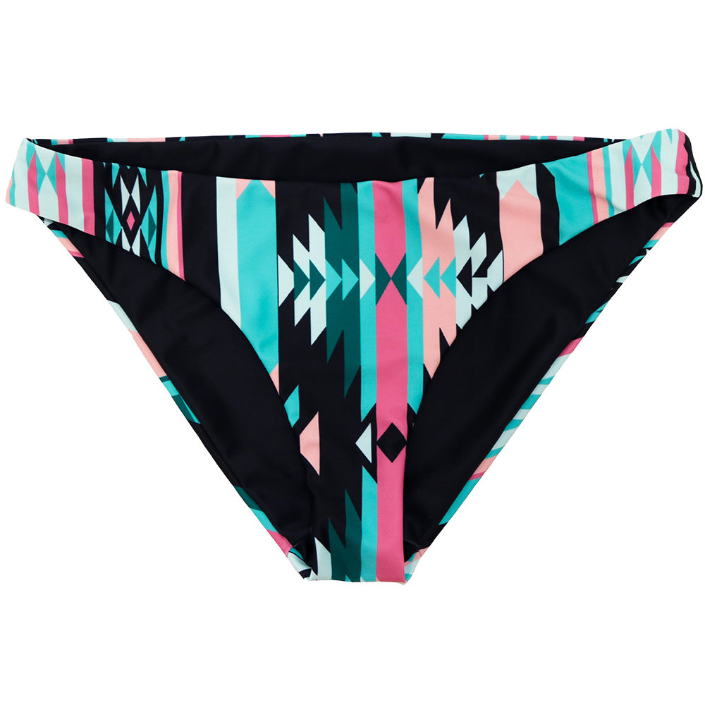 "The Rally" Reversible Swimsuit Bottoms Multi-Color Aztec & Black