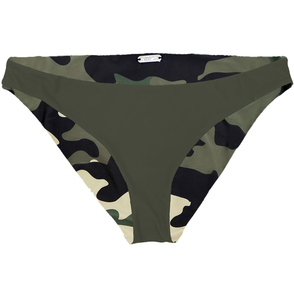 "The Rally" Reversible Swimsuit Bottoms Camo & Green