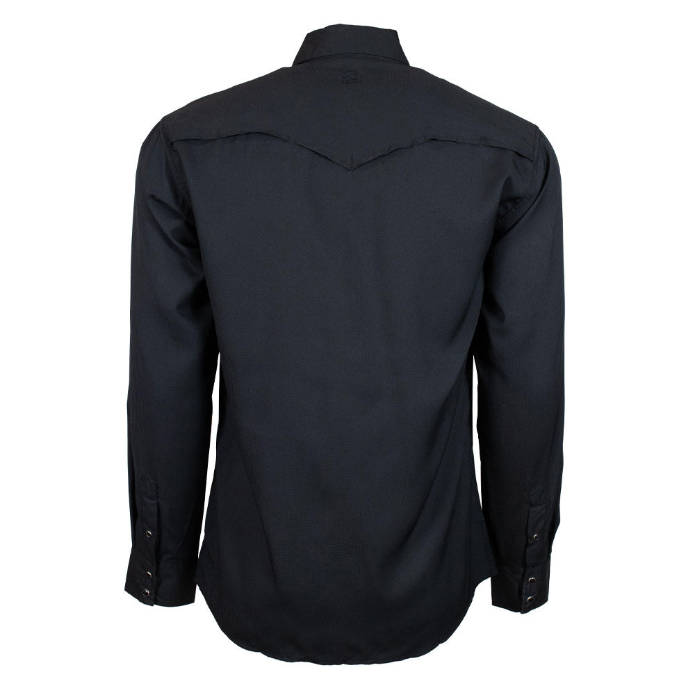 Youth "Sol" Black Long Sleeve Pearl Snap Shirt