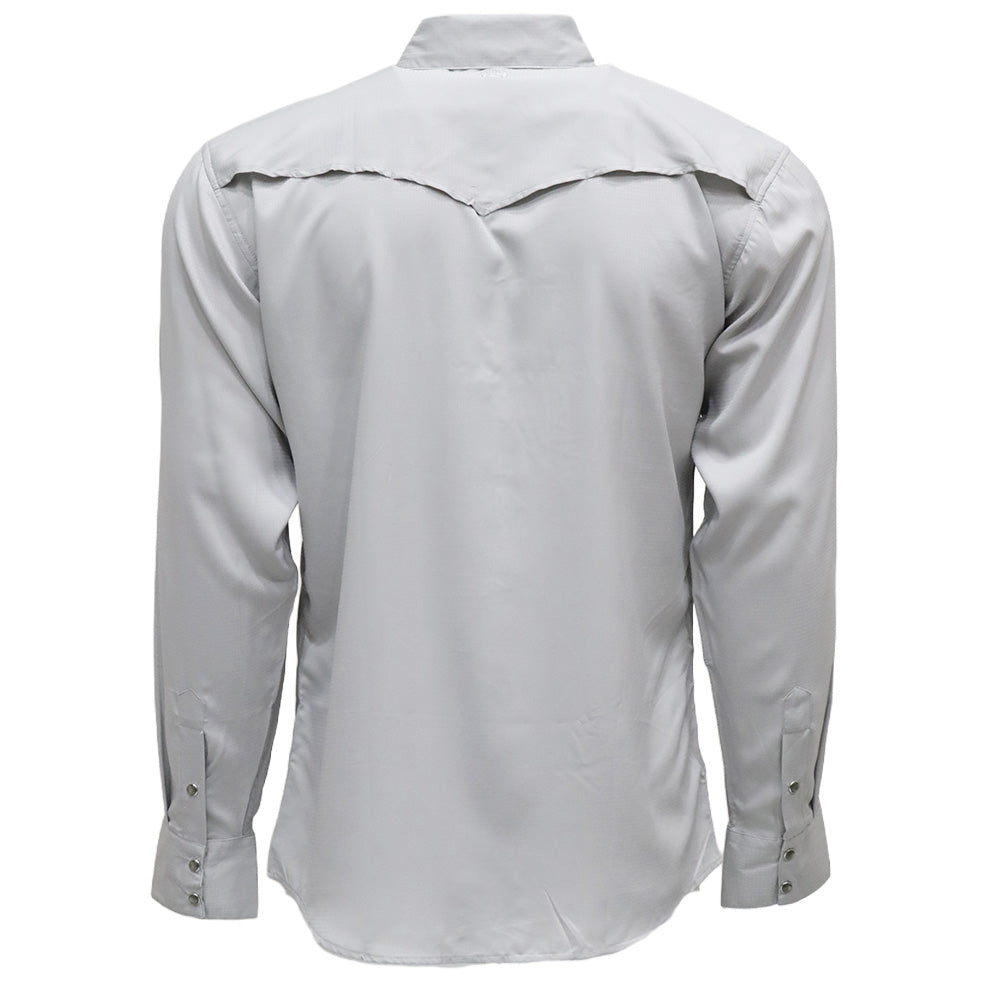 "Sol" Grey Long Sleeve Pearl Snap Shirt