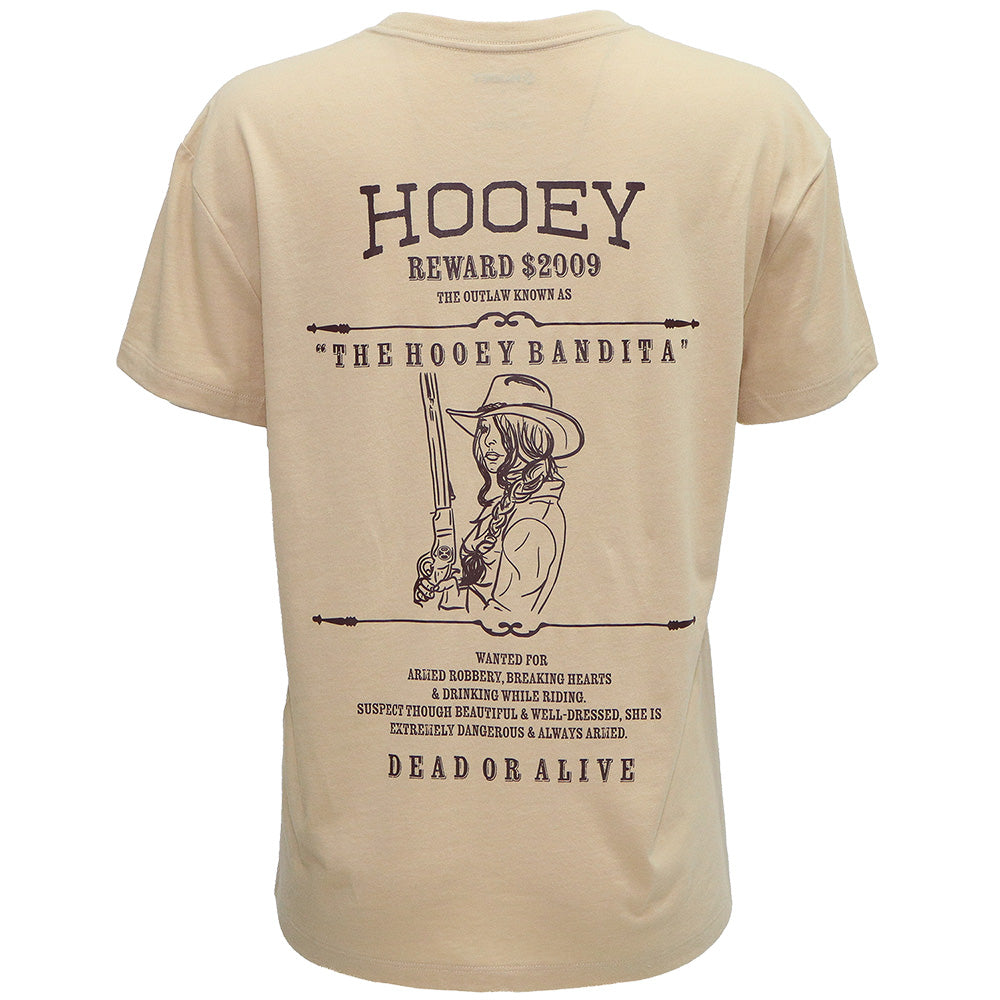 "Hooey Bandita" Tan w/Brown Out Logo T-shirt