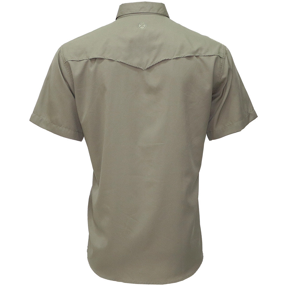 YOUTH "Sol" Olive Green Short Sleeve Pearl Snap Shirt